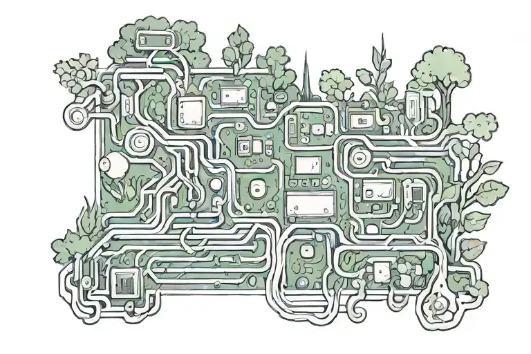 motherboard circuit, flora, and roots in cohesion  tattoo design idea