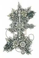 circuitry+flora tattoo design idea
