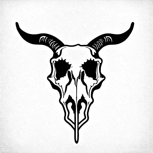 Lily of the valley goat skull tattoo design idea
