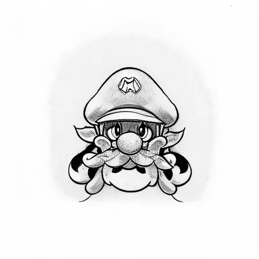 Mario bros mushroom qith Z in the midle tattoo design idea