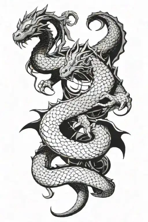 jormungandr vs thor fighting stance tattoo design idea