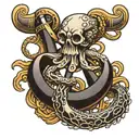 ship's anchor octopus wrapped tattoo design idea