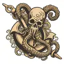 ship's anchor octopus wrapped tattoo design idea