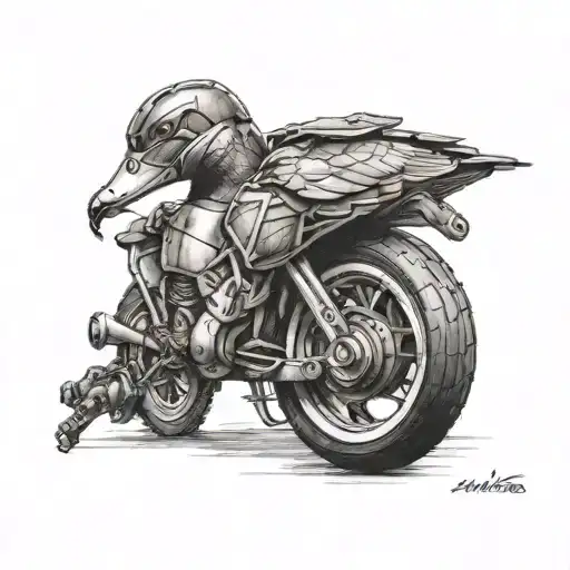 ironman triathlon + duck sitting tattoo design idea
