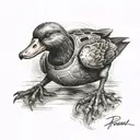 ironman triathlon + duck sitting tattoo design idea