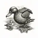 ironman triathlon + duck sitting tattoo design idea