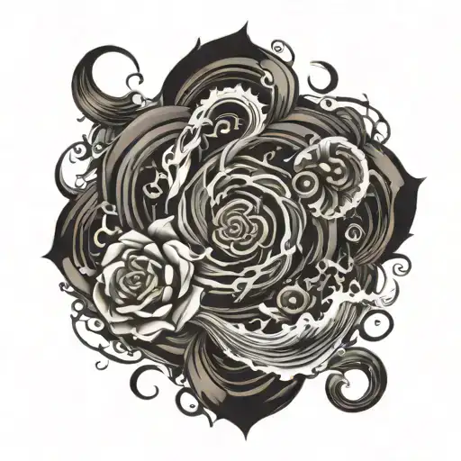 dark vortex pool tattoo design idea