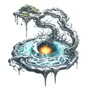 dark vortex pool tattoo design idea