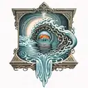dark vortex pool tattoo design idea