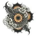 dark vortex pool tattoo design idea