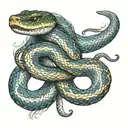 A snake shedding its skin in a continuous loop, symbolizing rebirth and renewal tattoo design idea