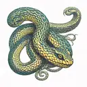 A snake shedding its skin in a continuous loop, symbolizing rebirth and renewal tattoo design idea