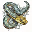 A snake shedding its skin in a continuous loop, symbolizing rebirth and renewal tattoo design idea