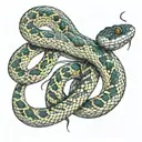 A snake shedding its skin in a continuous loop, symbolizing rebirth and renewal tattoo design idea