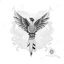 Quetzal Bird Flying tattoo design idea