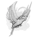 Quetzal Bird Flying tattoo design idea