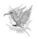 Quetzal Bird Flying tattoo design idea