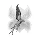 Quetzal Bird Flying tattoo design idea