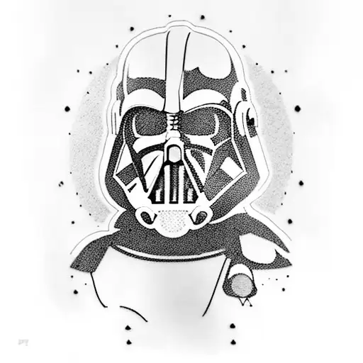 Star wars Sleeve  ,whit darth Vader , Admiral Thrawn , The Imperator , ashoka , an Obi-wan , and Captain Rex fighting  D tattoo design idea