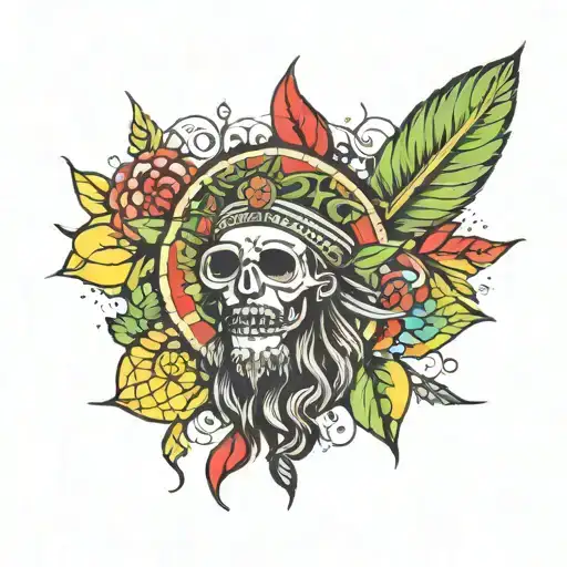 reggae hippie tattoo design idea