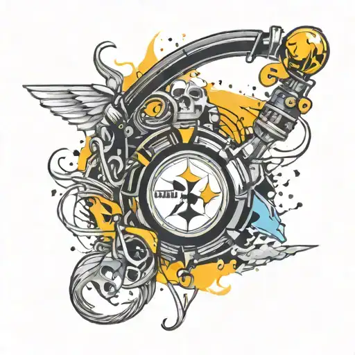 steelers, music, tech tattoo design idea