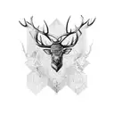 dark evil elk tattoo design idea