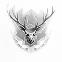 dark evil elk tattoo design idea