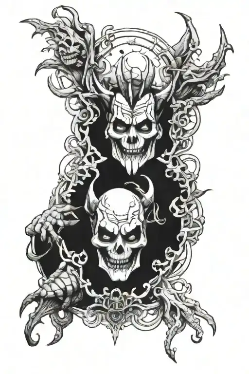 horror movie villains tattoo design idea