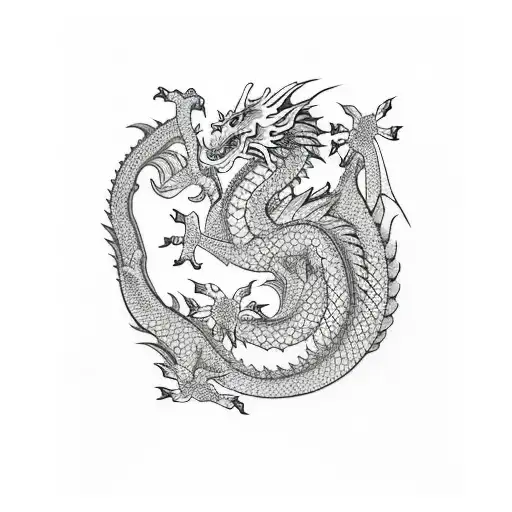 dragon with carp tattoo design idea