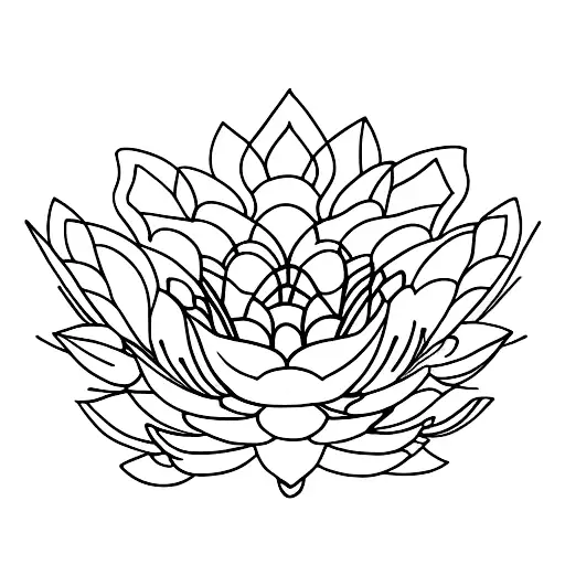 broad leaf lotus, abstract tattoo design idea
