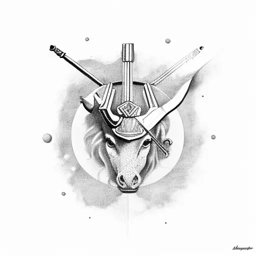 Sagittarius with Taurus tattoo design idea