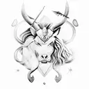 Sagittarius with Taurus tattoo design idea