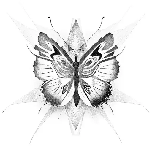 masculine butterfly  tattoo design idea