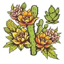 Cactus tattoo including symbols of freedom, strenght, lust and love  tattoo design idea