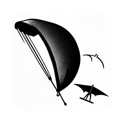 a slingshot in front of a parachute tattoo design idea