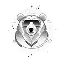 bear with sunglasses tattoo design idea