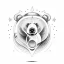 bear with sunglasses tattoo design idea
