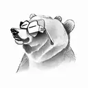 bear with sunglasses tattoo design idea
