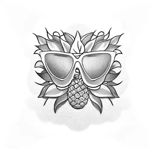 pineapple sunglasses tattoo design idea