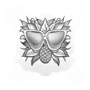 pineapple sunglasses tattoo design idea