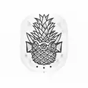 pineapple sunglasses tattoo design idea