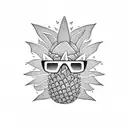 pineapple sunglasses tattoo design idea