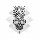 pineapple sunglasses tattoo design idea