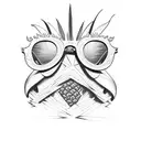 pineapple with sunglasses tattoo design idea