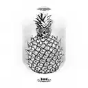 pineapple with sunglasses tattoo design idea