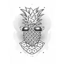 pineapple with sunglasses tattoo design idea