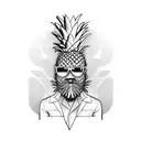 pineapple with sunglasses tattoo design idea