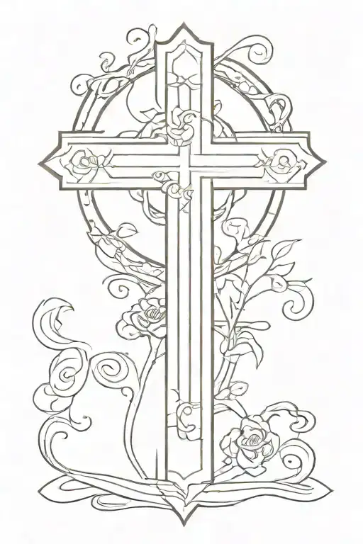 Cross with the words Micah 7:8 tattoo design idea