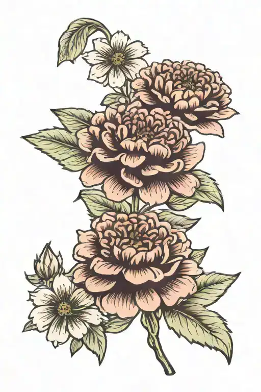 zinnias and unique tattoo design tattoo design idea