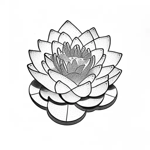 Miner helmet on shoulder with waterlily and holly going down arm tattoo design idea